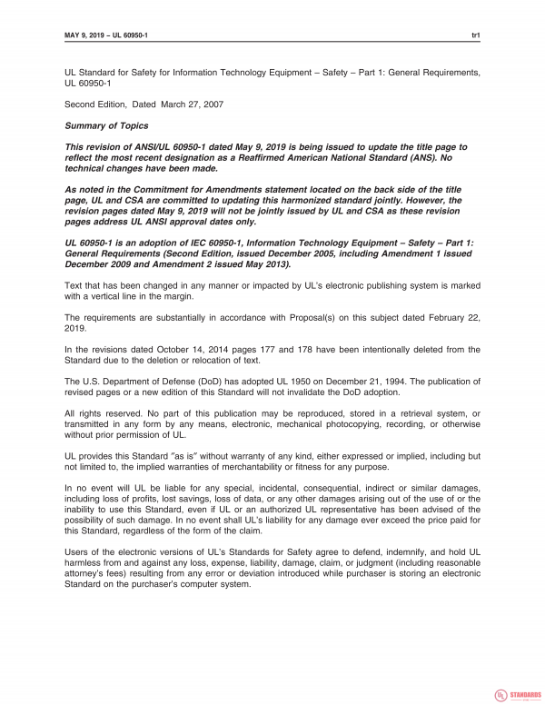 UL 60950-1 PDF UL 60950-1 PDF